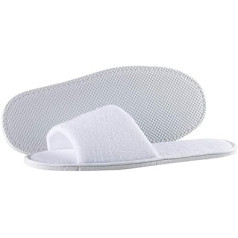 10 Pairs of Disposable Slippers, Hotel Slippers, Non-Slip, Open Tip, One Size, White Colour, Packed in Pairs, Soft with Waterproof Backing, for Hotels, Wellness Centres, SPA, White