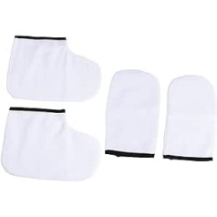 Beavorty 8 Pcs Wax Therapy Gloves Down Gloves Moisturizing Gloves Paraffin Bath Treatment Gloves Paraffin Wax Gloves Mittens Insole White Nourish