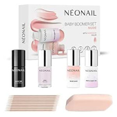 Néonail NEONAIL Baby Boomer komplekts Nude - Tops - UV nagu laka - Šellaka - Komplekti - Nagu komplekts - Krāsas - Pamatne - Nagu komplekts - Nagi - Šellaka komplekts - UV laka - Baby Boomer - Manikīrs - Pliks - Cietais tops - UV LED