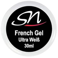 Sn Nageldesign French Gel White - УФ-гель White Gel Nails Acrylic Nails Гель для ногтей (1 x 30 мл)