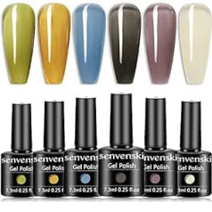 Senvenski Гель-лак для ногтей Senvenski Jelly Shellac Crystal Glitter Прозрачный чистый стираемый белый Молочно-зеленый Оранжевый Синий Фиолетовый Черный УФ-све