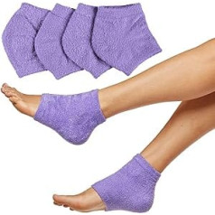 Zentoes Moisturizing Heel Socks 2 Pairs Gel Lined Fluffy Toeless Spa Socks for Healing and Treating Dry Cracked Heels While Sleeping (Regular, Purple)