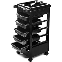 Concise Home Stapelboy Hairdressing Trolley with 5 Drawers Salon Trolley for Beauty Salon, Black