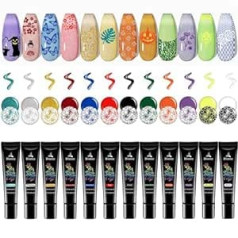 ‎Biutee Biutee Stamping Gel Nail Art 12 Colors UV Set Stamping Gel Paint - 8 ml