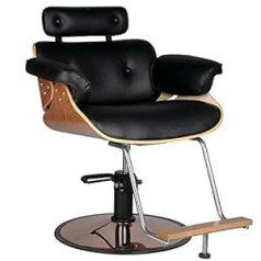 Activeshop Activeshp Florence Hairdressing Chair Barber Chair Operating Chair Hairdressing Equipment Black Walnut 360 Degree Rotation Height Adjustable with Hydraulic Pumps