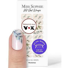 Miss Sophie Oriģinālās Miss Sophie UV gēla nagu folijas Frozen Glam UV I 20 UV gēla nagu lakas sloksnes ar zīmējumu Mistletoe UV I pirkstiem un kāju nagiem