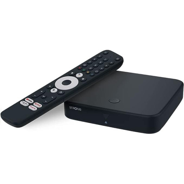 STRONG SRT 420 | Android TV Box | Smart TV jauninājums | DVB-T2 | 4K UHD izšķirtspēja | Google palīgs | HDTV uztveršana, izmantojot istabas vai āra antenu | Google Play veikals | Netflix, Prime Video, YouTube utt.