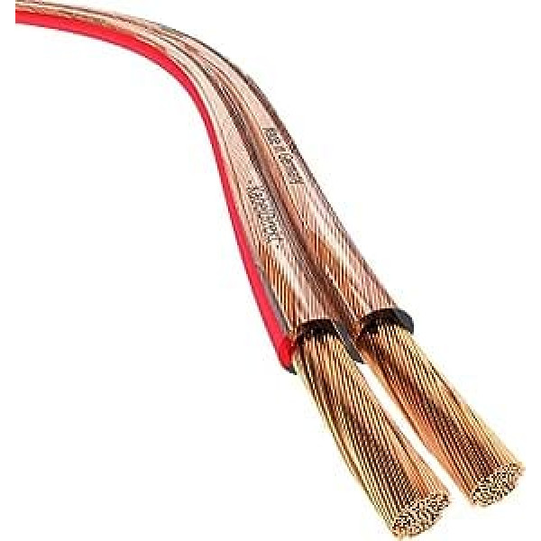 KabelDirekt skaļruņu kabelis, ražots Vācijā, tīrs varš, 40 m (2 x 4 mm² HiFi audio skaļruņu kabelis skaļruņiem un telpiskās skaņas sistēmām, tīrs varš, ar polaritātes marķējumu)