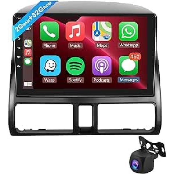 Paredzēts Honda CRV 2002-2006 2+32G podofo 9 collu Android 11 Car Radio bezvadu Carplay Android Car 2 DIN Bluetooth ar ekrānu ar navigāciju + AHD atpakaļskata kameru HiFi/RDS/FM radio DAB+