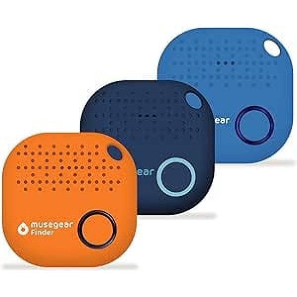 Musegear atslēgu meklētājs ar Bluetooth lietotni — 2. versija — Keyfinder Loud mobilajam tālrunim zilā krāsā — GPS atrašanās vieta/savienojums — atslēgu meklētājs