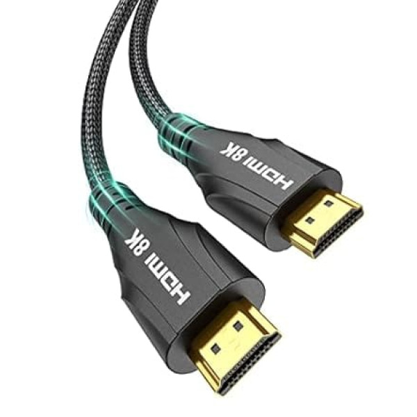 Cratree HDMI kabelis 6 metrus garš — 8K īpaši liela ātruma HDMI kabelis, 48 Gbps HDMI pīts kabelis, 8K 60 Hz, 4K 120 Hz, eARC, HDCP 2.2 un 2.3 — saderīgs ar HD TV / PS5 / Xbox