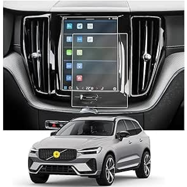 CDEFG saderīgs ar Volvo XC40 XC90 XC60 2018-2023 navigācijas aizsargplēve XC 4H skrāpējumiem izturīga 8,7 collu GPS ekrāna aizsargplēve, navigācijas plēve XC40 XC60 XC90 piederumu komplektā 2