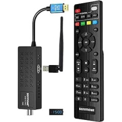 DVB-T2 Decoder Digital Terrestrial Decoder 2024, HD 4K1080P H265 HEVC Main 10 Bit, with USB WiFi MT7601, Support Projection / Dolby Audio/PVR/Multimedia [2-in-1 Remote Control with