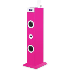 BigBen Sound Tower TW5 Pink ar mikrofonu, USB un tālvadības pulti