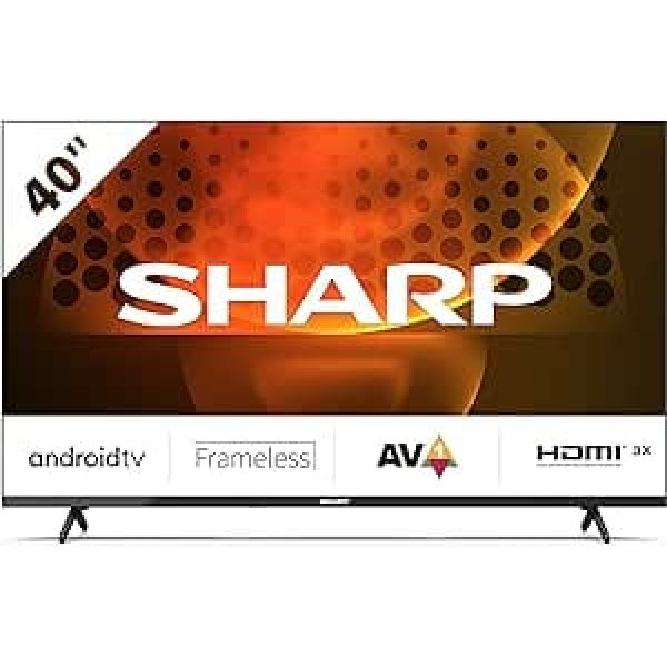 SHARP 40FH6EA Full HD bezrāmju Android televizors 101 cm (40 collas), 3 X HDMI, 2 X USB, Dolby Digital, Active Motion 400