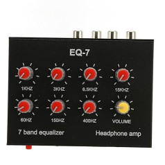 7-band car audio graphics equalizer, 3.5 mm input interface. Supports 4-pin plug, 5x amplification, dual channel, 7-band sound equalizer