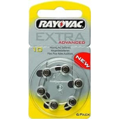 Rayovac dzirdes aparātu baterijas x 60, 10. izmērs