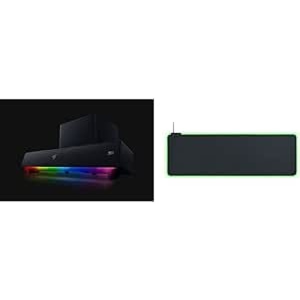 Razer Leviathan V2 — datoru spēļu skaņas josla Black & Goliathus Extended Chroma — īpaši liels, mīksts XXL spēļu peles paklājiņš ar melnu RGB apgaismojumu