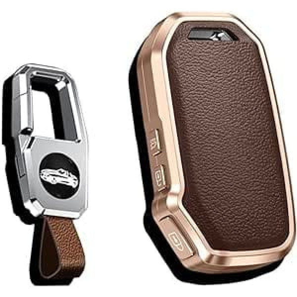 HIBEYO Smart Key Case Ādas futrālis Der KIA Protective Car Key Case Der KIA Sportage GT Stinger Sorento Soul Rio Optima NIRO Forte Ceed Key Fob Tālvadības pults Brown