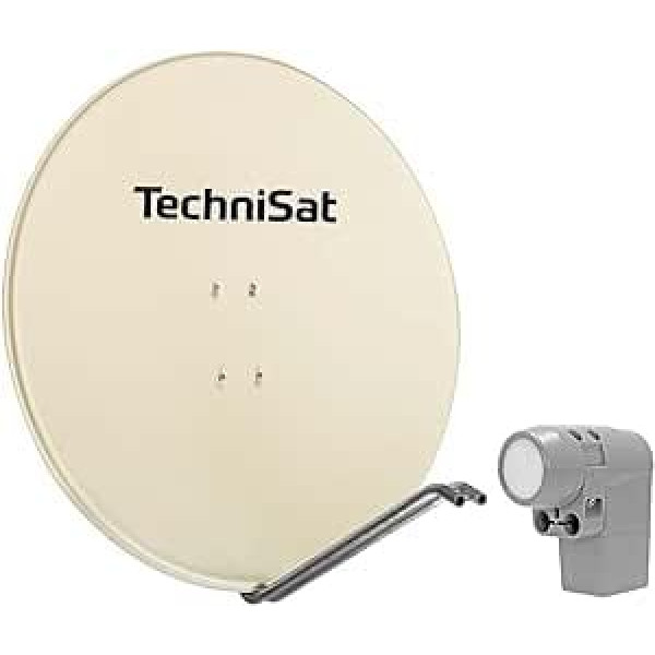 TechniSat SATMAN 850 Plus satelītantena 4 abonentiem (85 cm pilna satelīta sistēma, spogulis ar masta stiprinājumu un UNYSAT universālais Quattro slēdzis LNB pret laikapstākļu aizsardzības korpusā) Bēšs