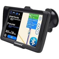 AWESAFE GPS navigācijas sistēma ar Visier für Autos mit 7 Zoll (17,8 cm) un Bluetooth ar 22 Arten PDI un inteliģento maršruta plānu (mit neuesten Karten un lebenslanger Updates)