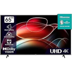 Hisense 65E6KT 164 cm (65 collu) televizors, 4K UHD, HDR, Dolby Vision, trīskāršs DVB-C/S/S2/T/T2 uztvērējs, viedtelevizors, Bluetooth, WiFi, iebūvēta Alexa, DTS Virtual X, viesnīcas režīms , melns [2023]