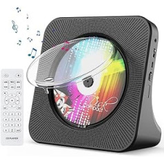 Pārnēsājams CD atskaņotājs, Bluetooth CD Kpop atskaņotājs galddatoram ar HiFi skaņas skaļruni, jauks FM radio CD mūzikas atskaņotājs mājām ar tālvadības pulti, aizsardzība pret putekļiem, LED ekrāns, atbalsts