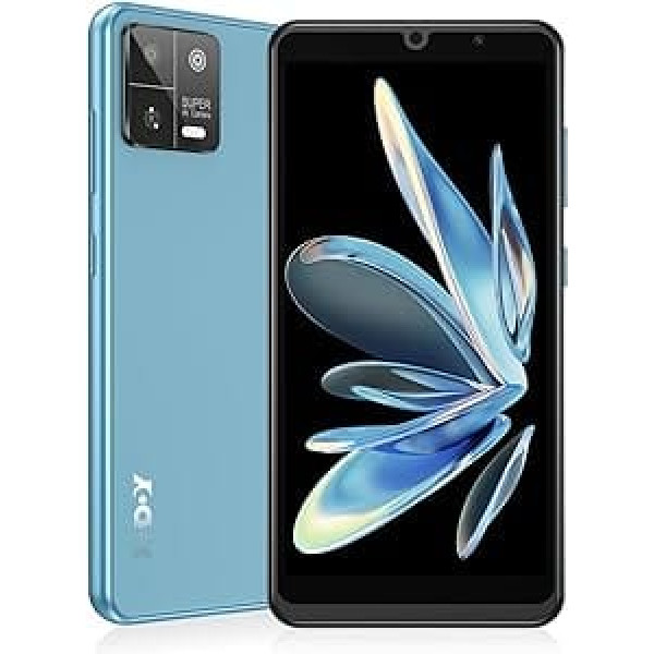 XGODY viedtālrunis bez līguma S23, 5,5 collu lēts mobilais tālrunis 2 GB + 16 GB 128 GB paplašināms četrkodolu Android 9, 2500 mAh Dual SIM, 5 MP + 5 MP kamera, sejas ID GPS 3G mobilais tālrunis (zils)