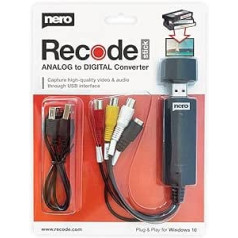 Nero Video Grabber | Digital Video Cassettes | VHS to USB | DVD to PC | Analog to Digital Capture Card | S-VHS | Hi8 | Super 8 | Windows 11 / 10 / 8 / 7