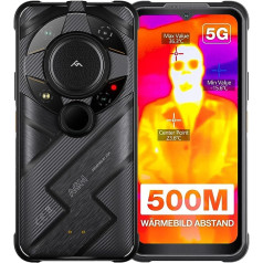 AGM G2 Guardian, 5G Outdoor Smartphone, 500 m Thermal Image Distance, 8GB RAM + 256GB ROM Thermal Imaging Mobile Phone, 256 x 192 Monocular Auto Focus, 10 mm Lens, Qualcomm QCM6490, 108MP Camera, 6.58