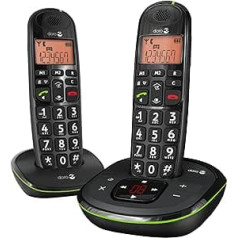 Doro 380104 PhoneEasy 105wr Duo Schnurloses Telefon mit Mobilteil inkl. Ladeschale schwarz