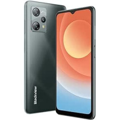 Blackview A53 4G mobilais tālrunis bez līguma, Helio A22 7GB 32GB (256GB paplašināms), 12MP + 5MP, 6,5 collu HD+ ekrāns, 3 karšu sloti, 5080 mAh akumulators, divu SIM SIM viedtālrunis Android 12, GPS pelēks