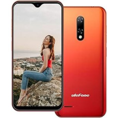 Ulefone Note 8P Android 10 viedtālrunis bez līguma, 5,5 collu ūdens pilienu ekrāns 4G LTE mobilais tālrunis, 2GB+16GB, divas SIM+SD (3 karšu sloti), sejas atbloķēšana, 8MP+2MP+5MP, GPS