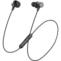 Bluetooth 5.2 austiņas SoundPEATS Q30HD+ bezvadu magnētiskas ieliekamas sporta ķiveres ar mikrofonu, ilgums 12 stundas iPad, iOS Android mobilajiem viedtālruņiem PC (melns)