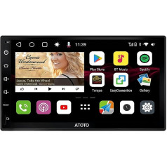 ATOTO S8 Premium Double DIN Android automašīnas radio, bezvadu CarPlay un Android automašīna, 7 collu QLED displejs, Dual BT ar aptX HD, USB piesaiste, HD aizmugures skats ar LRV, SCVC un vairāk, S8G2B74PM