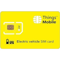 Sim card for electric vehicles - Things Mobile - with worldwide coverage and multi-provider network GSM/2G/3G/4G. No fixed costs and no expiration date. €10 Credit included