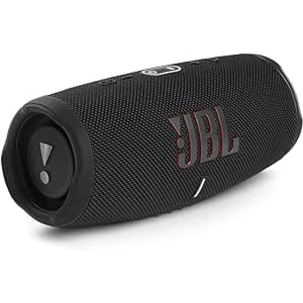 JBL Charge 5 Bluetooth skaļrunis — ūdensizturīgs, pārnēsājams Boombox ar iebūvētu barošanas bloku un stereo skaņu — ar vienu akumulatora uzlādi līdz pat 20 stundām bezvadu mūzikas baudīšanas