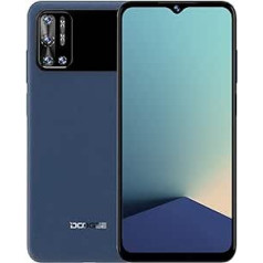 DOOGEE N40 PRO Android 11 viedtālrunis bez līguma, astoņkodolu Helio P60 6 GB + 128 GB, 6,52 collu HD+ mobilais tālrunis, 6380 mAh akumulators, 20 MP četru atpakaļskata kamera, 16 MP priekšējā kamera, pirkstu nospiedumu DUAL SIM BGPS zils