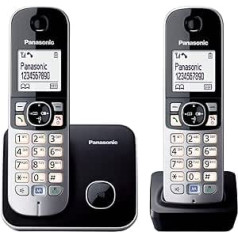 Panasonic KX-TG 6812 bezvadu tālrunis (DECT, brīvroku funkcionalitāte, zems starojums)