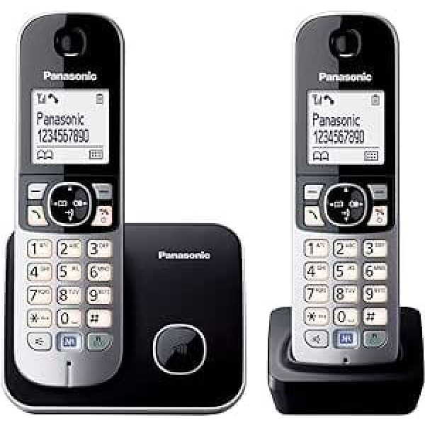 Panasonic KX-TG 6812 bezvadu tālrunis (DECT, brīvroku funkcionalitāte, zems starojums)