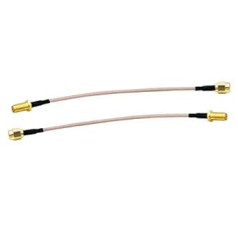 6 GHz SMA Cable, RG316, Male to Female, Straight to Staight, 50-ohm, 0.15-m, Pack of 2