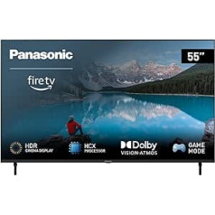 Panasonic TX-55MXW834, 55 collu 4K Ultra HD LED viedais televizors, augsta dinamiskā diapazona (HDR), Dolby Atmos un Dolby Vision, Fire TV, Prime Video, Alexa, Netflix, spēles režīms, melns