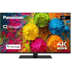 Panasonic TX-43MX700E, 43 collu 4K Ultra HD LED Smart 2023 televizors, augsta dinamiskā diapazona (HDR), Dolby Atmos un Dolby Vision, Google TV, Google palīgs, Chromecast, Midfoot, melns