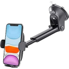 APPS2Car mobilā tālruņa turētājs automašīnas piesūceknis, 360 automašīnas mobilā tālruņa turētājs paneļa vējstiklam, universāls viedtālruņa turētājs iPhone 13/12/11 Pro Max, Samsung s21/a20 utt.
