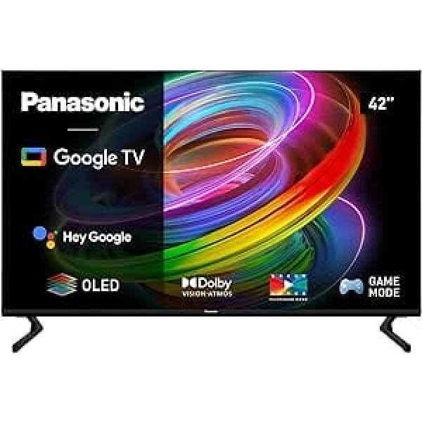 Panasonic TX-42MZ700E, 42 collu 4K Ultra HD OLED Smart 2023 televizors, augsta dinamiskā diapazona (HDR), Dolby Atmos un Dolby Vision, Android TV, Google palīgs, Chromecast, 2 pēdu ligzda, tālvadības pults, melns