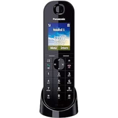 Panasonic KX-TGQ400GB DECT IP-Telefon (schnurlos, CAT-iq 2.0 kompatibel, Freisprechmodus, Anrufersperre, Eco-Plus, digitālais telefons) schwarz