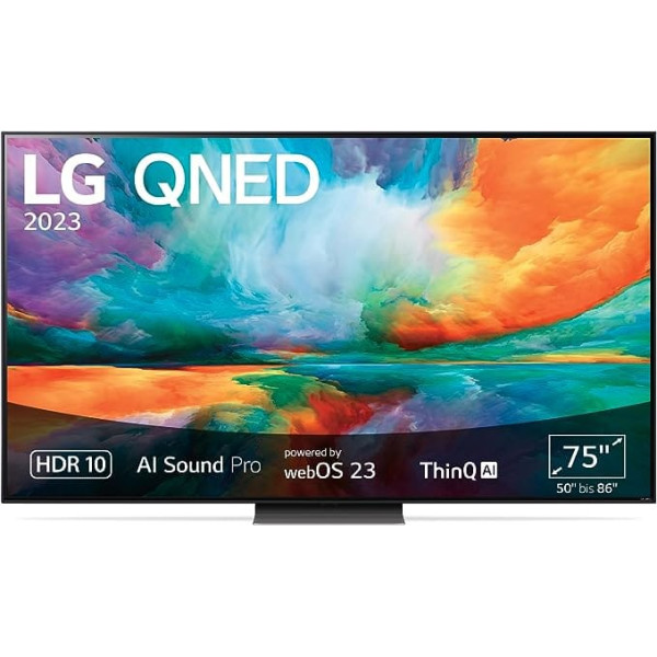 LG 75QNED816RE 190 cm (75 collas) 4K QNED MiniLED TV (Active HDR, 120 Hz, Smart TV) [Modeļa gads 2023]