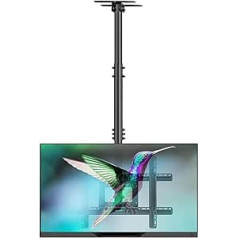 ONKRON N2L TV Ceiling Mount 32-80 Inch Extendible 717-3104 mm for Flat & Curved LED LCD QLED OLED TV Monitors Swivelling Tilting Giant VESA Black