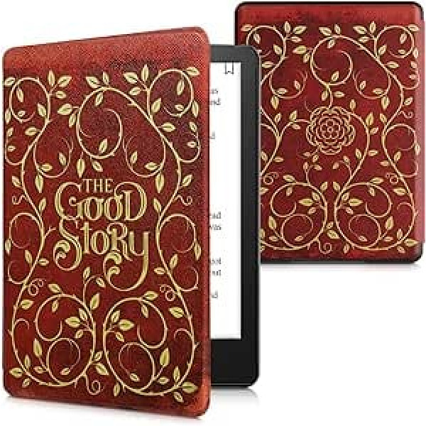 kwmobile Flip Case saderīgs ar Amazon Kindle Paperwhite (11. gen. — 2021) — e-lasītājs — grāmatas vāks, labs stāsts, dzeltens oranžs sarkans