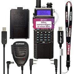 Mirkit Baofeng Full House Set VHF/UHF VOX Radio Max Power MK4 with 3800 and 1800 mAh Batteries, with Baofeng Accessories: Speaker Microphone, Programming Cable and Mirkit Software Extra Pack